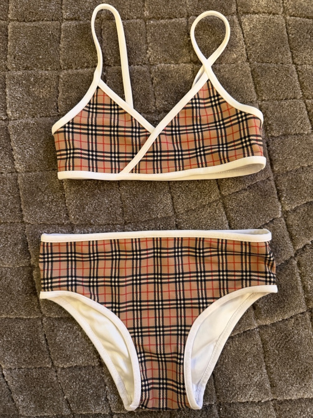 Burberry White Swim Bottoms with Branded Tag
